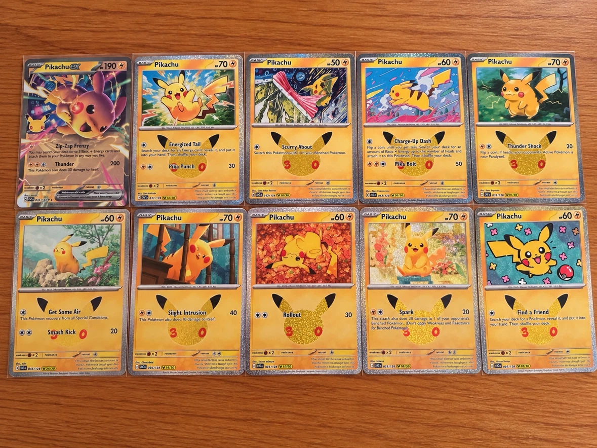 Pokemon 30th Celebration Pikachu Cards