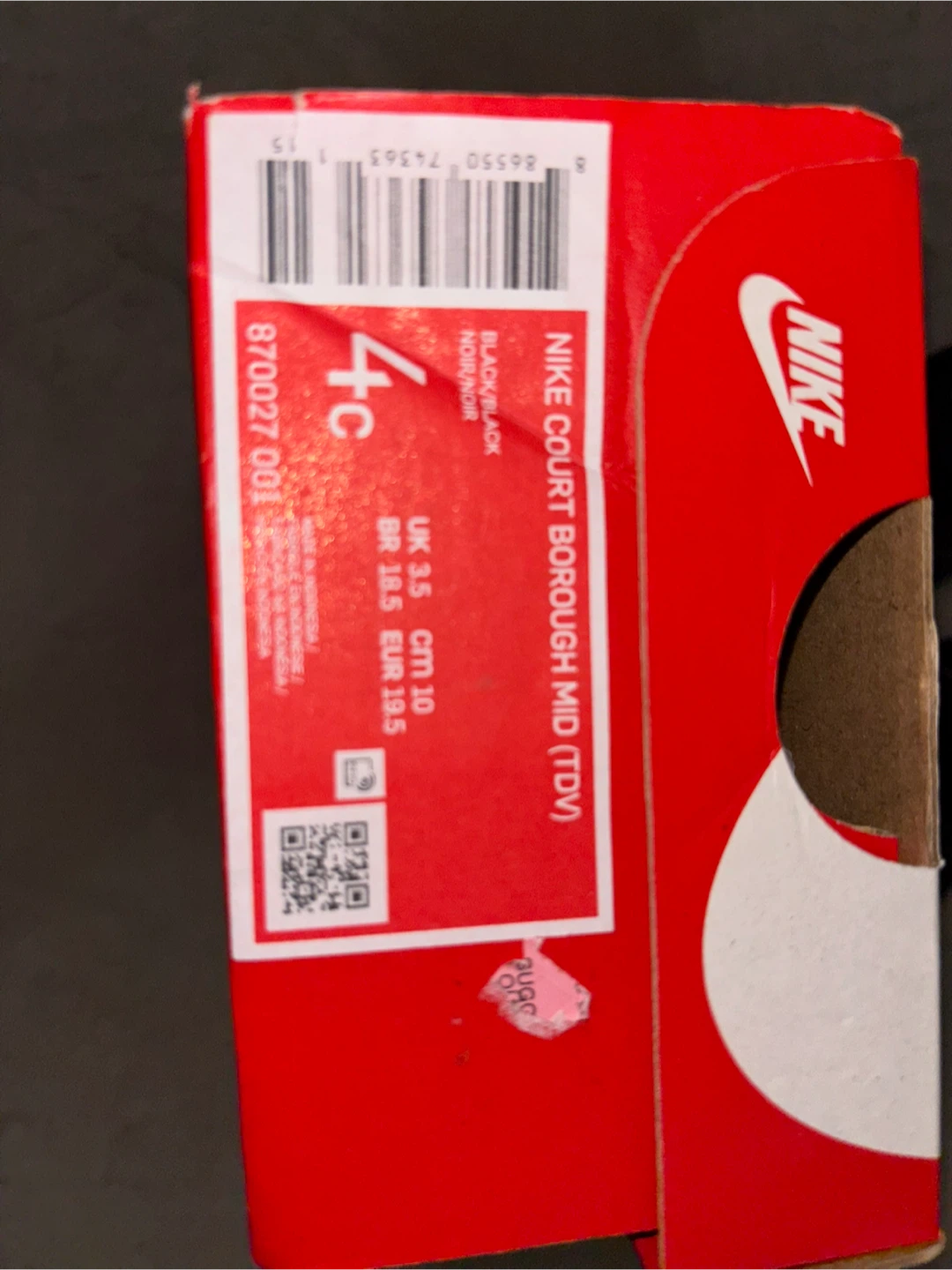 Nike Court Borough Mid TDV Size 4C - photo 5