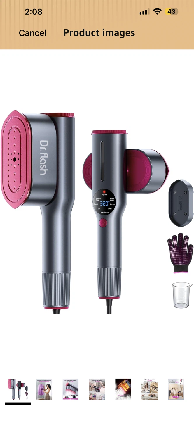 Dr.flash 2-in-1 Portable Travel Steamer and Iron