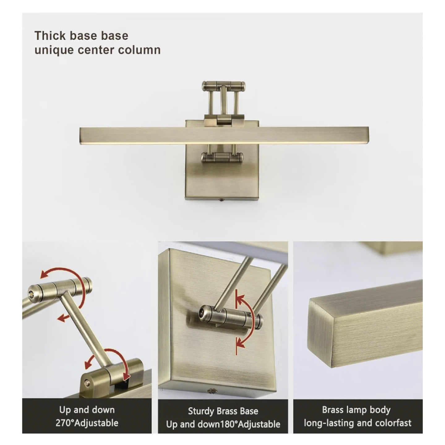 Adjustable Brass Picture Light - photo 5