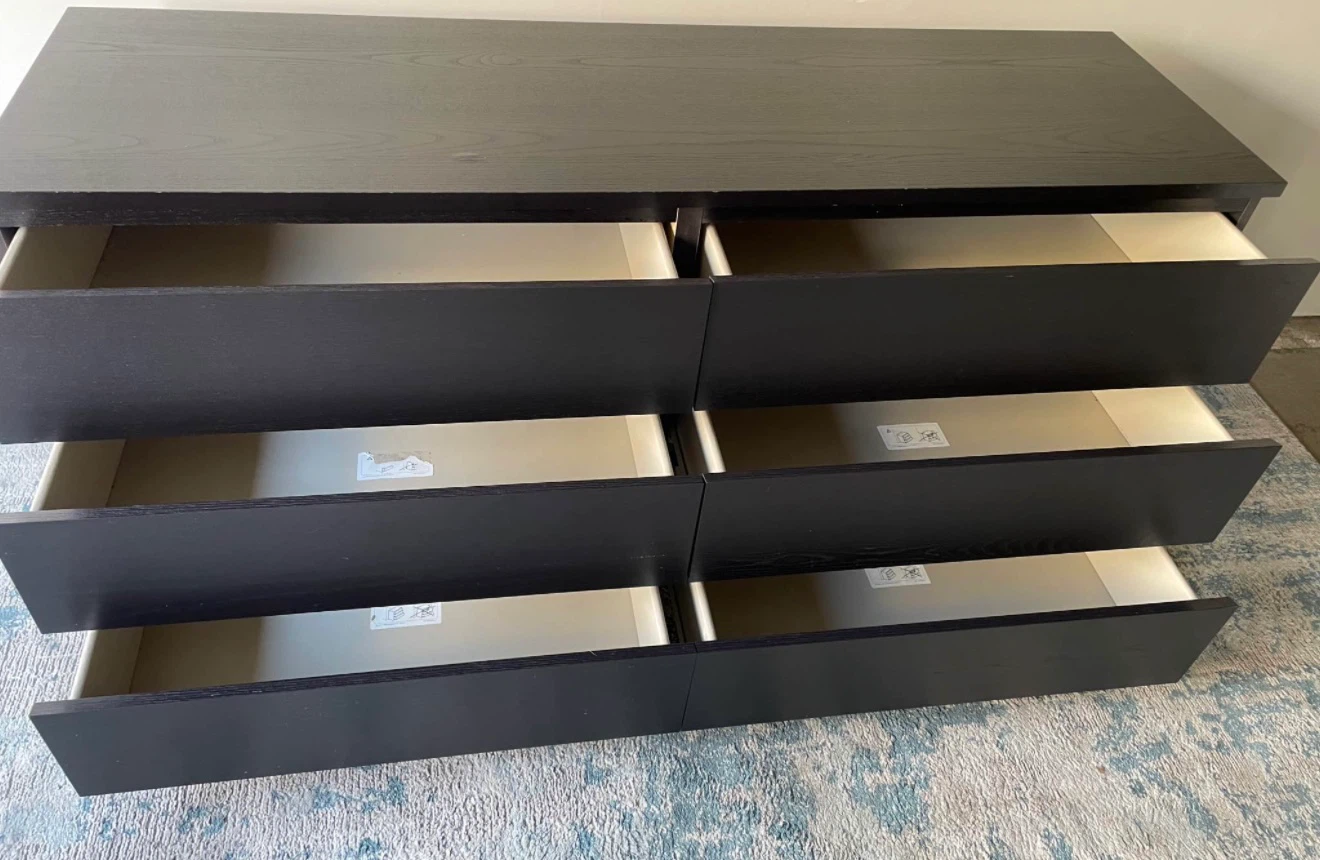 IKEA Malm 6-Drawer Dresser Black