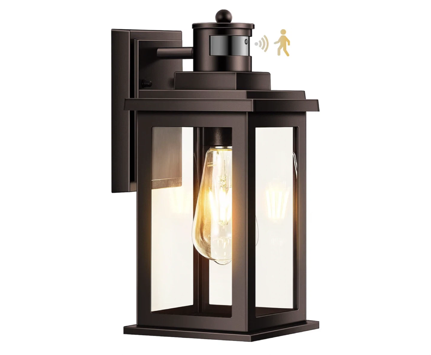 Outdoor Motion Sensor Wall Lantern with Dimmable Light