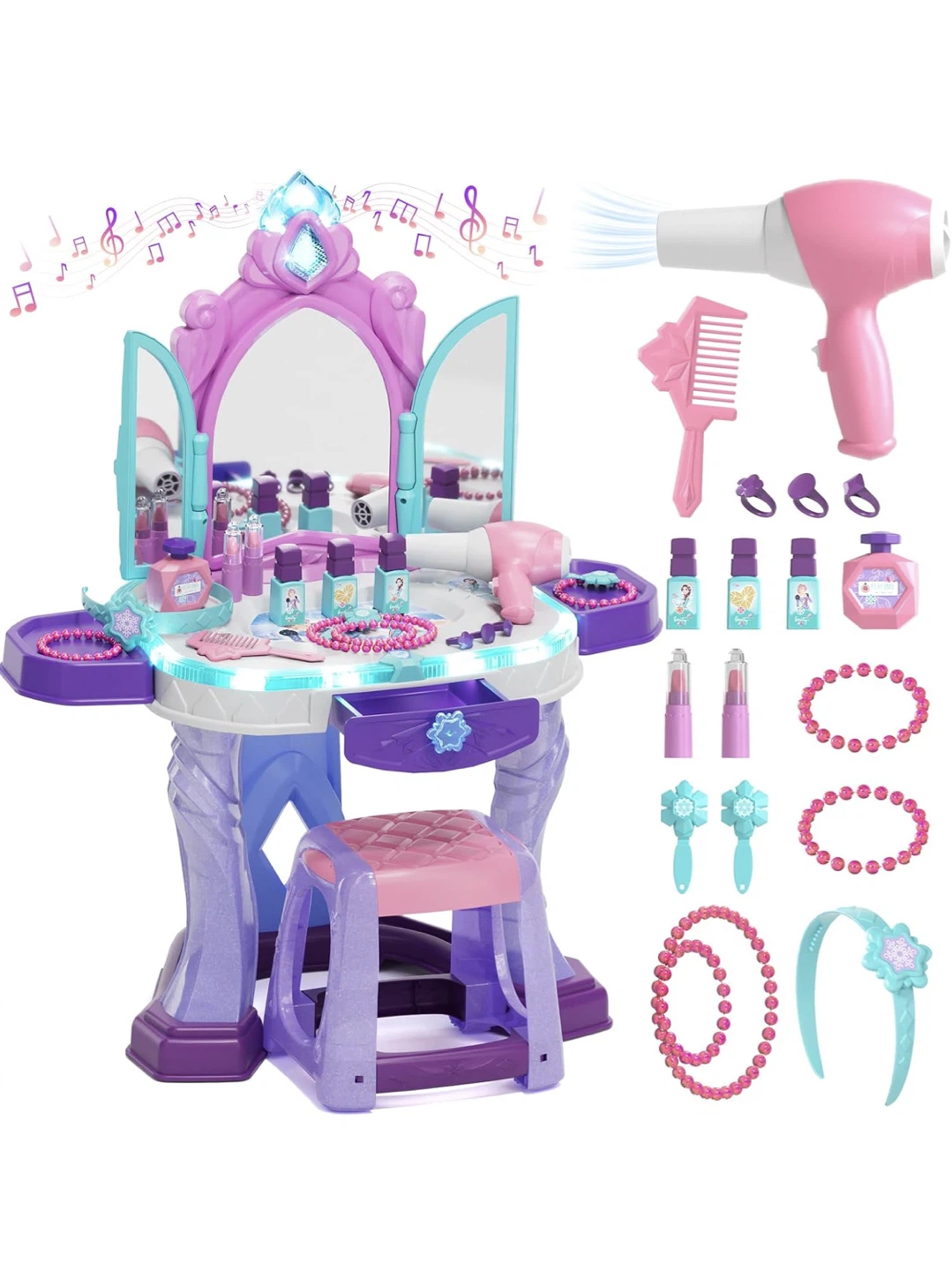 Kids Magical Pretend Play Vanity Set