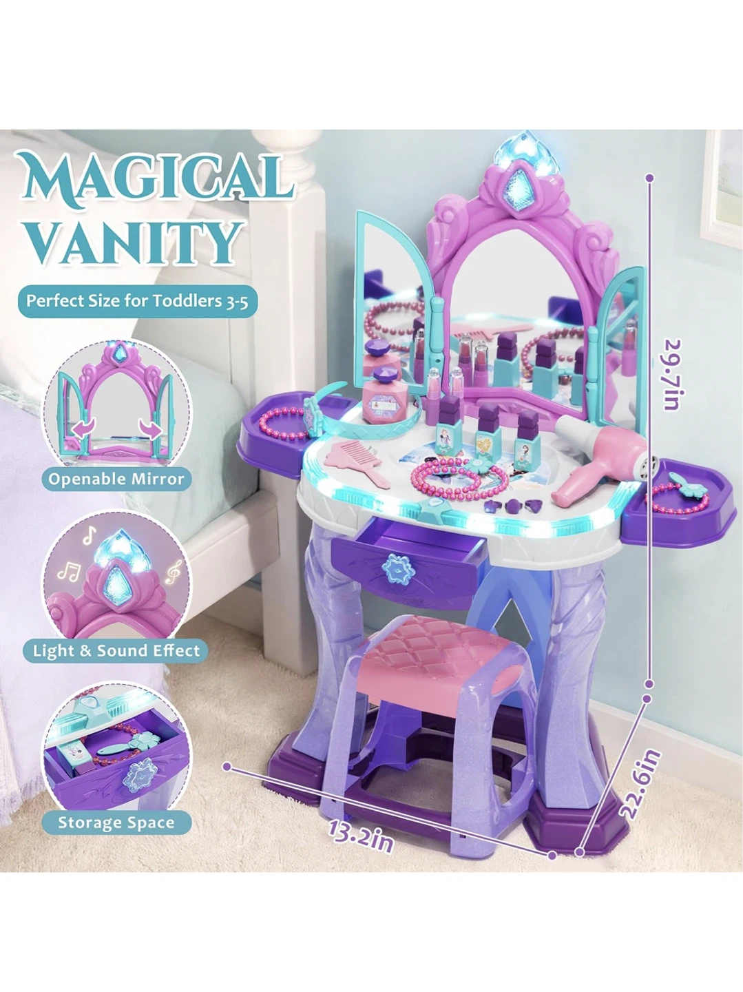 Kids Magical Pretend Play Vanity Set - photo 2