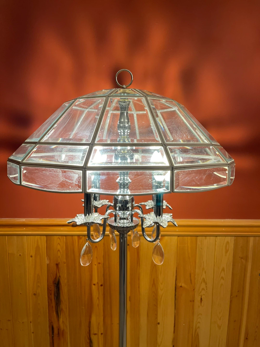 A large beautiful vintage stained glass floor lamp - photo 2