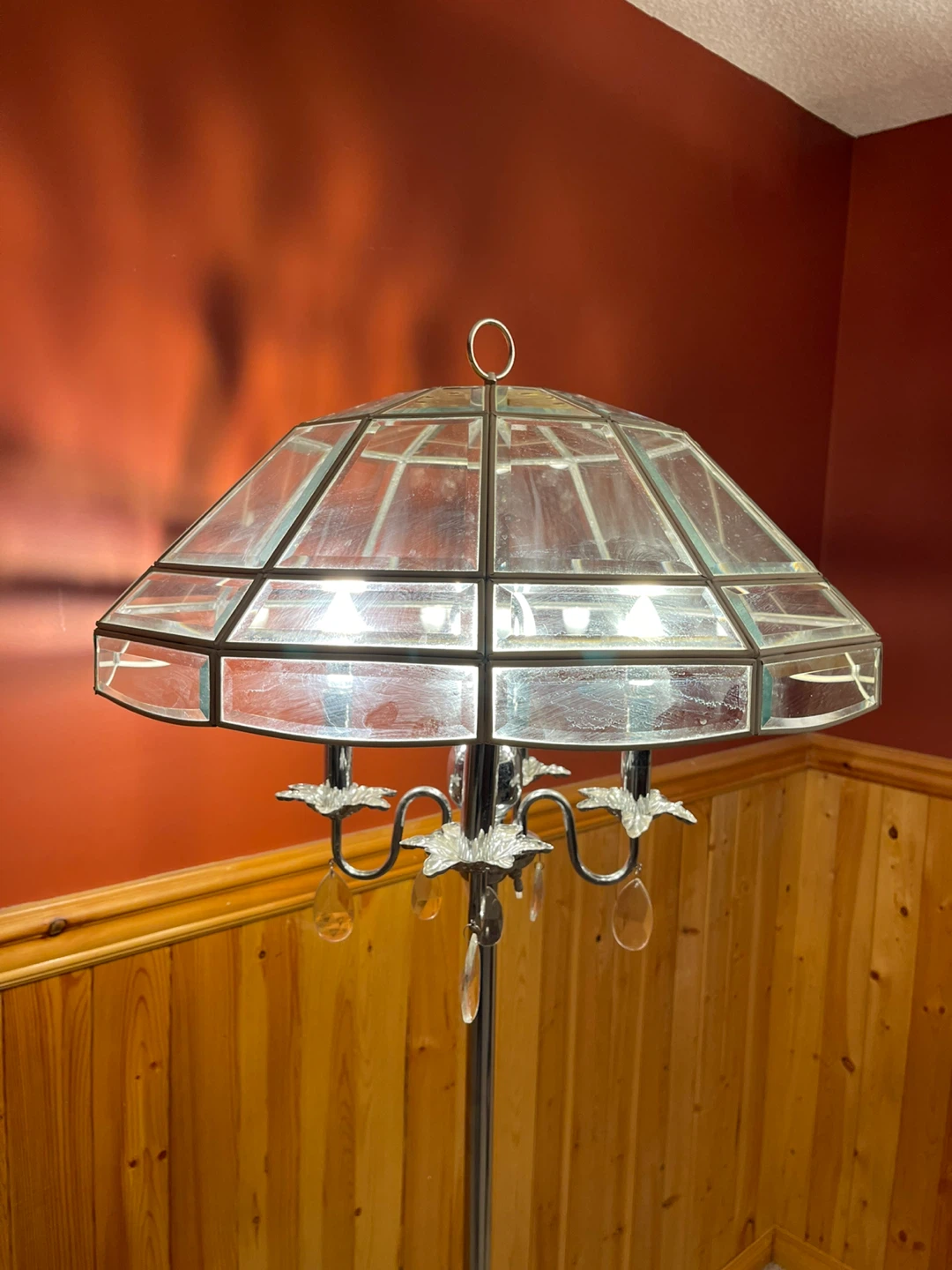 A large beautiful vintage stained glass floor lamp - photo 3