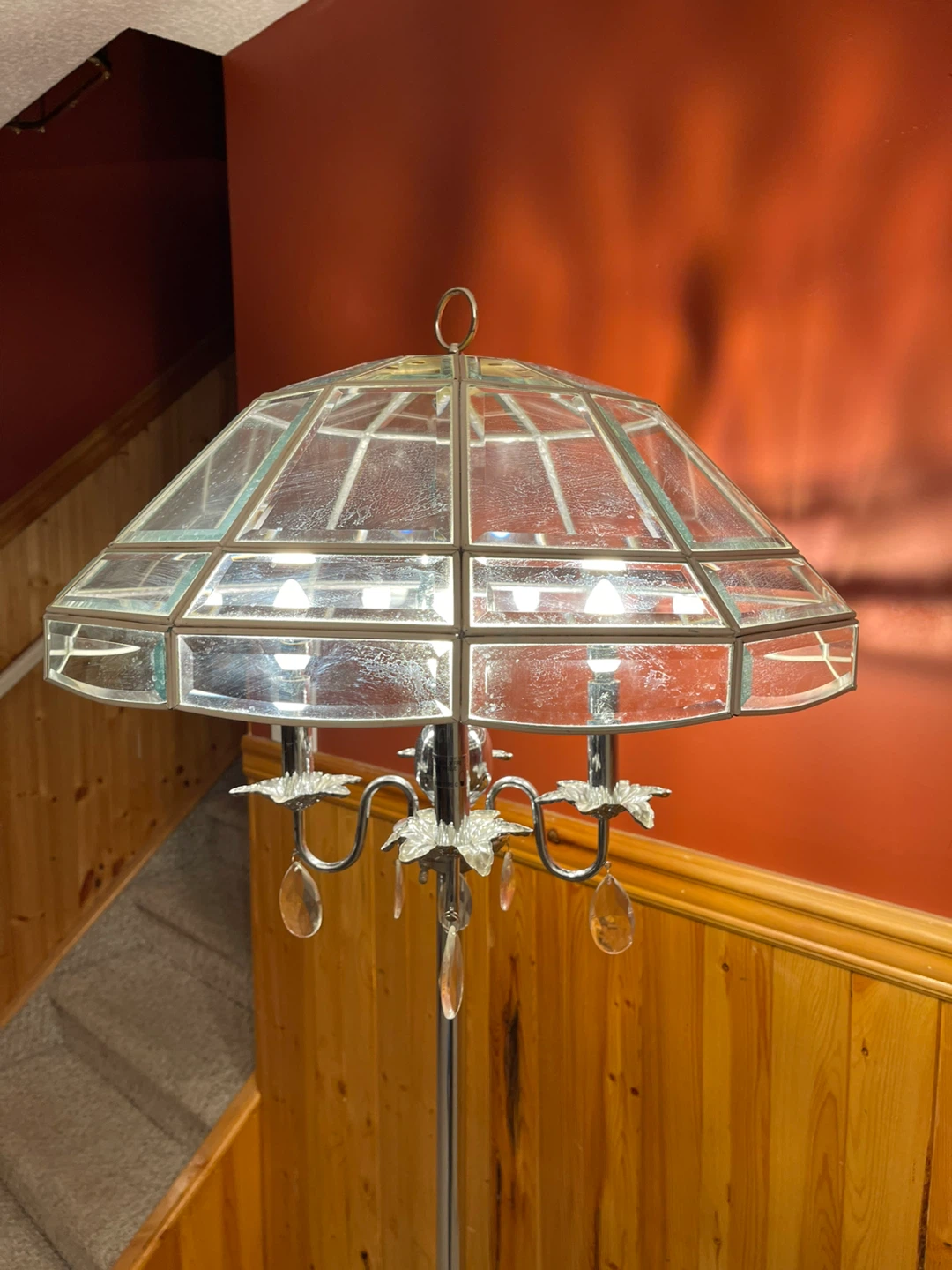 A large beautiful vintage stained glass floor lamp - photo 4