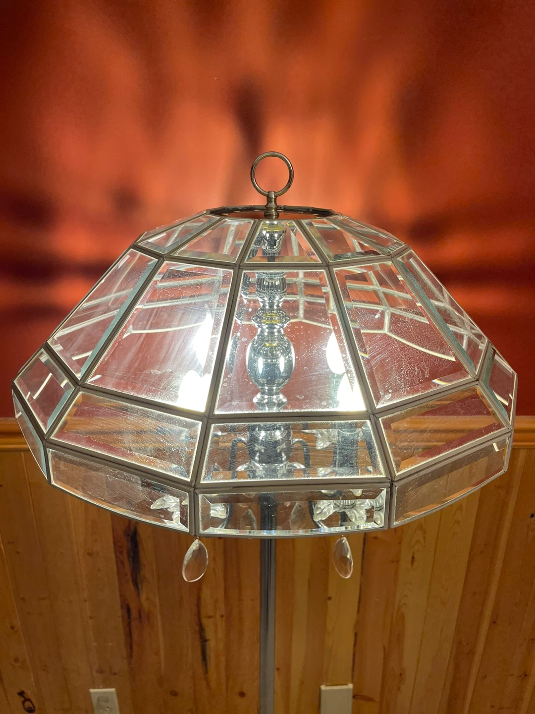 A large beautiful vintage stained glass floor lamp - photo 5