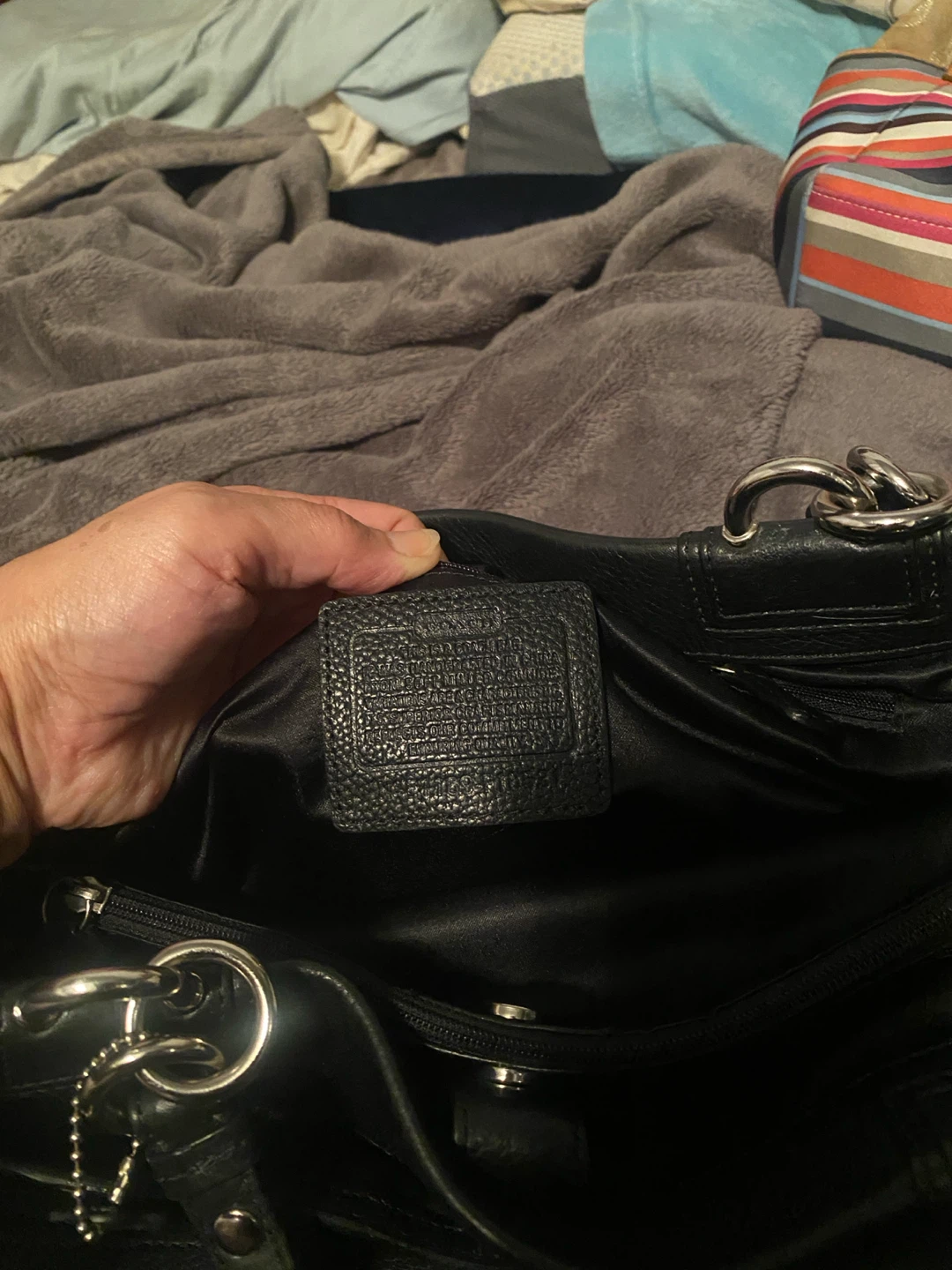 Black Coach Leather Handbag - photo 3