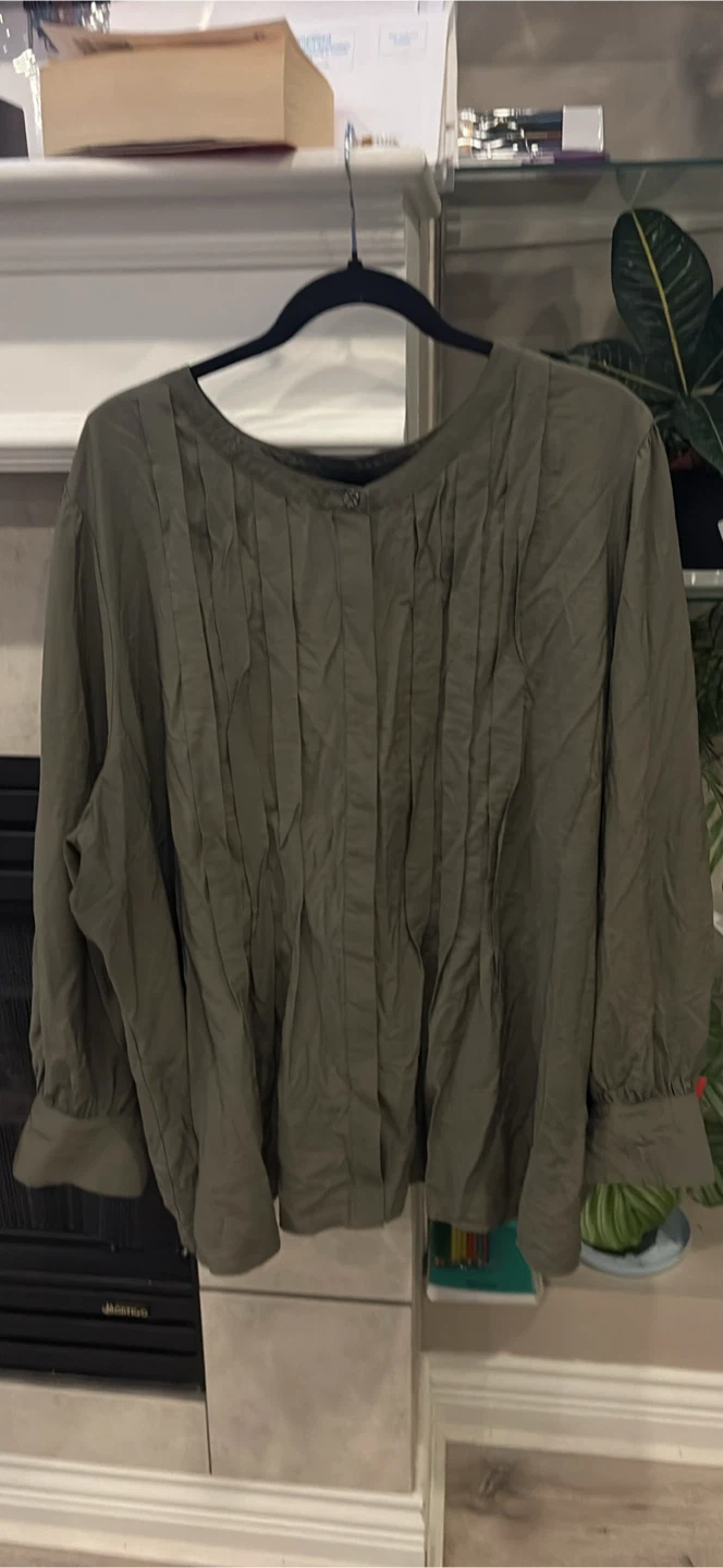 Penn Olive Green Long Sleeve Blouse - photo 3