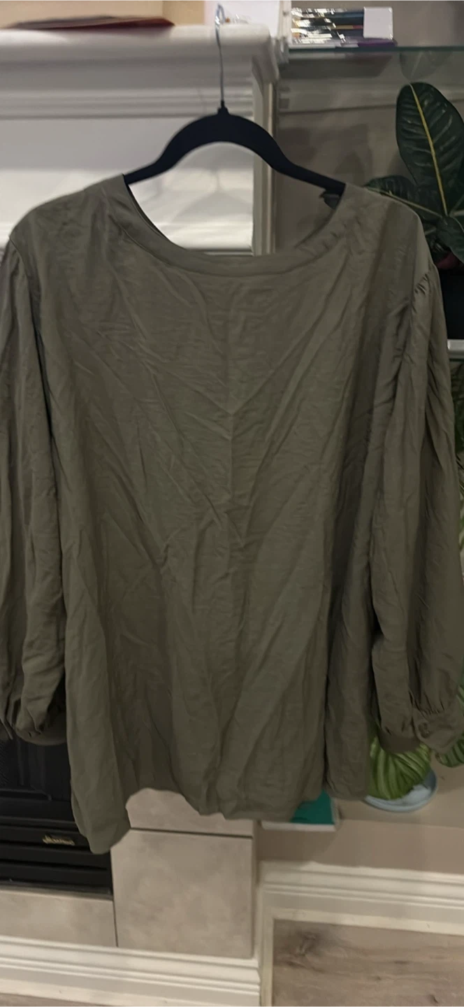 Penn Olive Green Long Sleeve Blouse - photo 5
