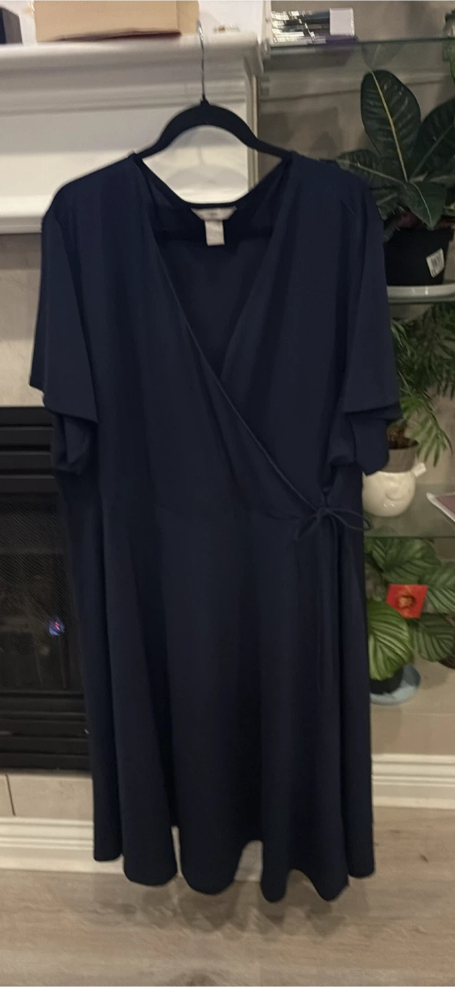 H&M Navy Blue Wrap Dress