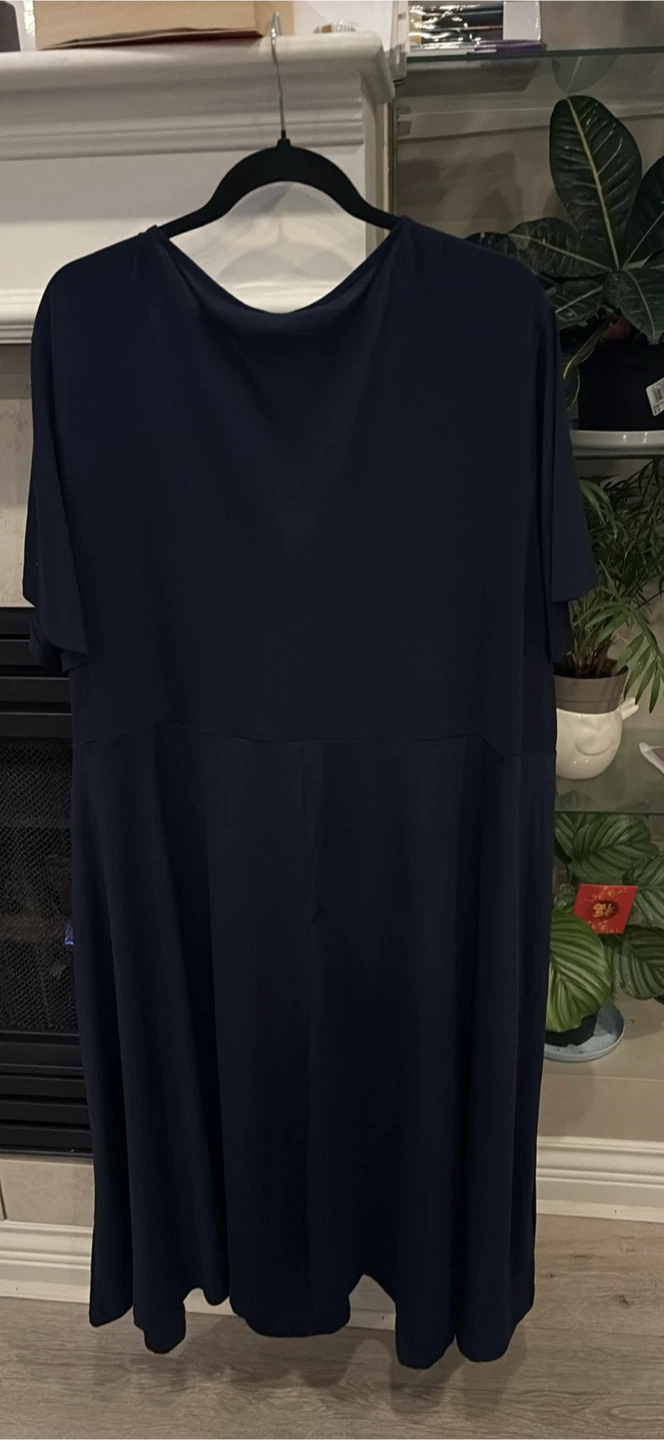 H&M Navy Blue Wrap Dress - photo 3