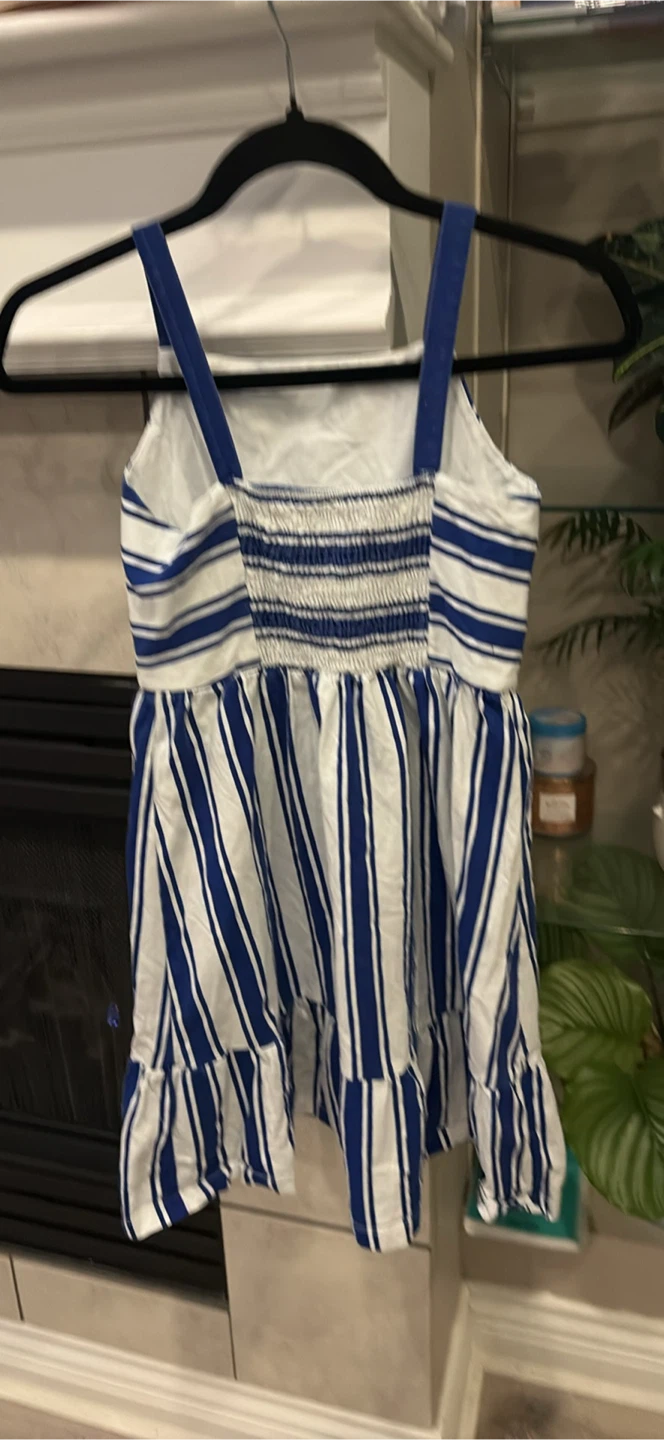 Zara Girls Blue and White Striped Dress - photo 2