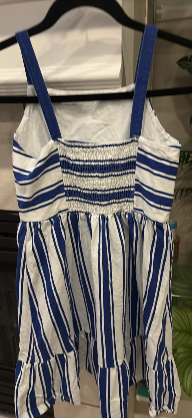 Zara Girls Blue and White Striped Dress - photo 3