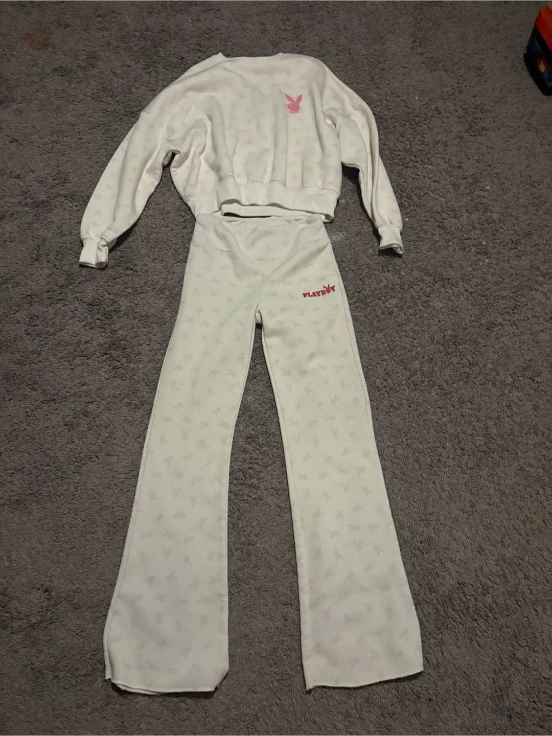 Playboy Lounge Set Cream and Pink never worn once