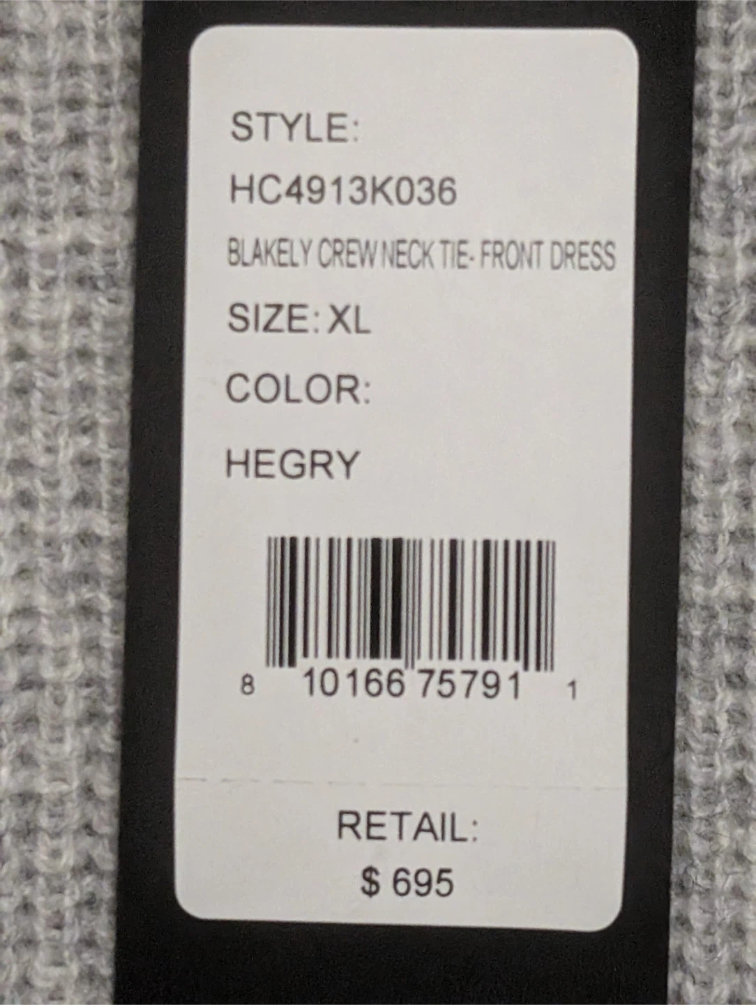 Toccin Blakely Crew Neck Tie-Front Dress - Grey - XL - photo 4