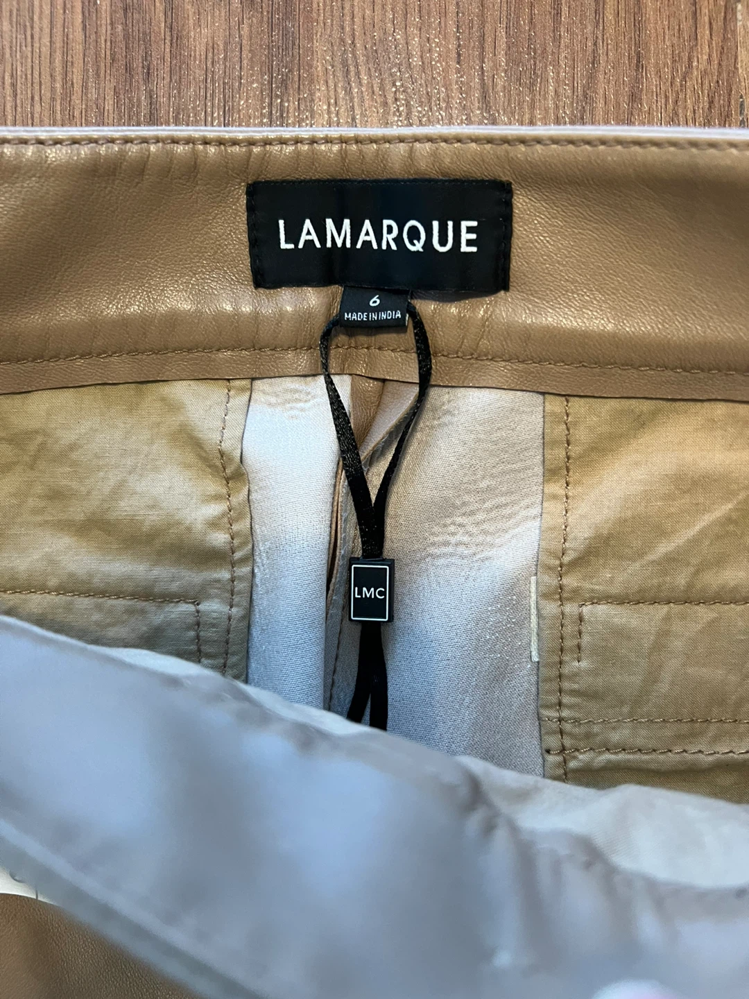 LAMARQUE NWOT Camel (Tan) Leather Pants - photo 3