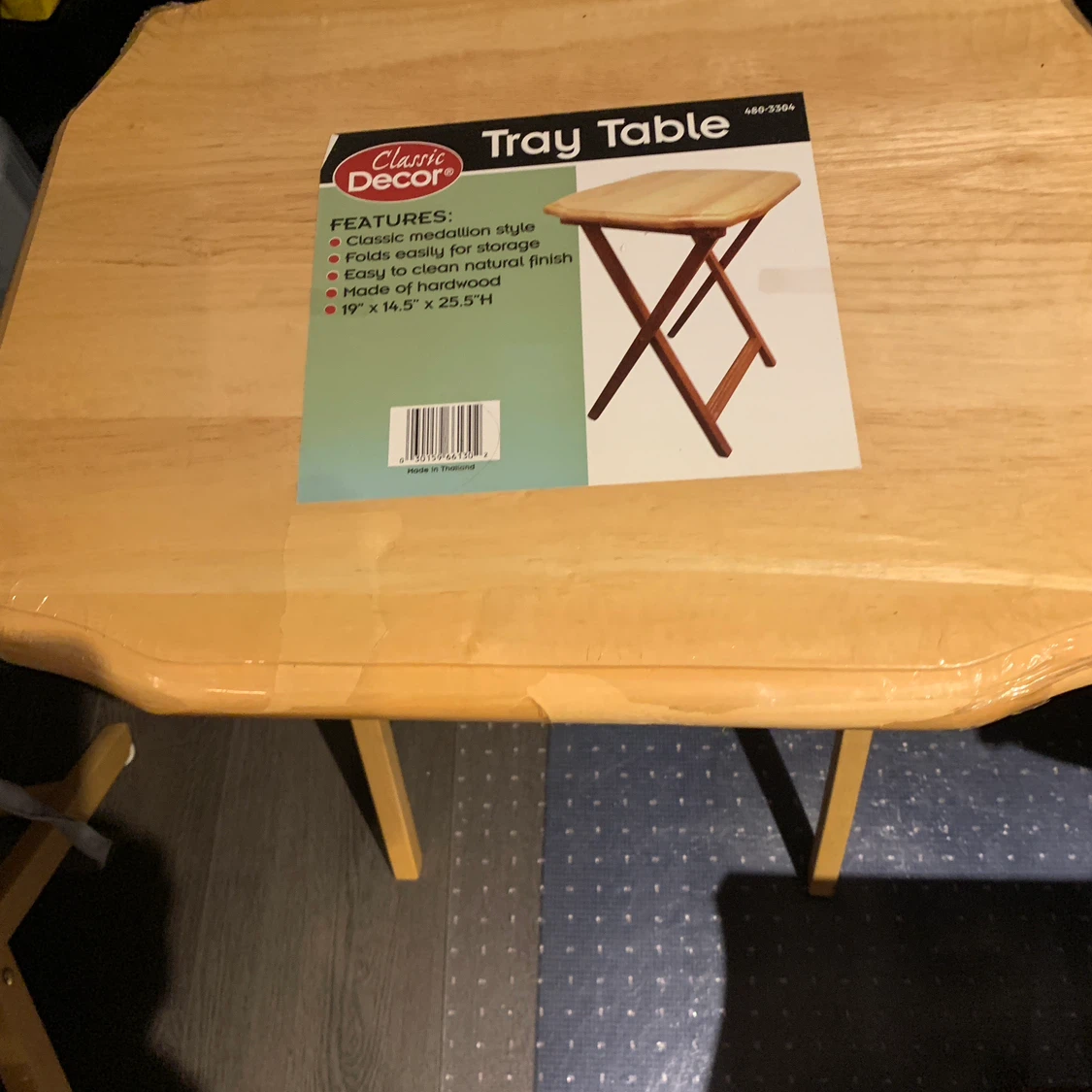 Classic Decor Hardwood Tray Table