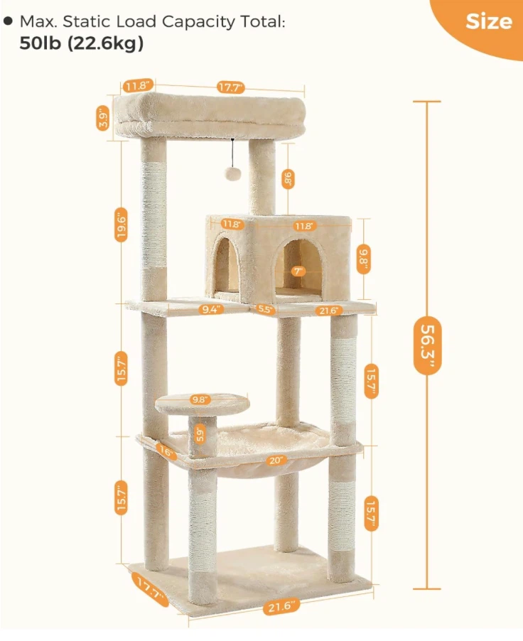 NEW 57” Multi-Level Cat Tree - photo 2
