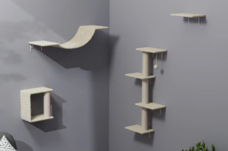 NEW Wall-Mounted Cat Activity Set