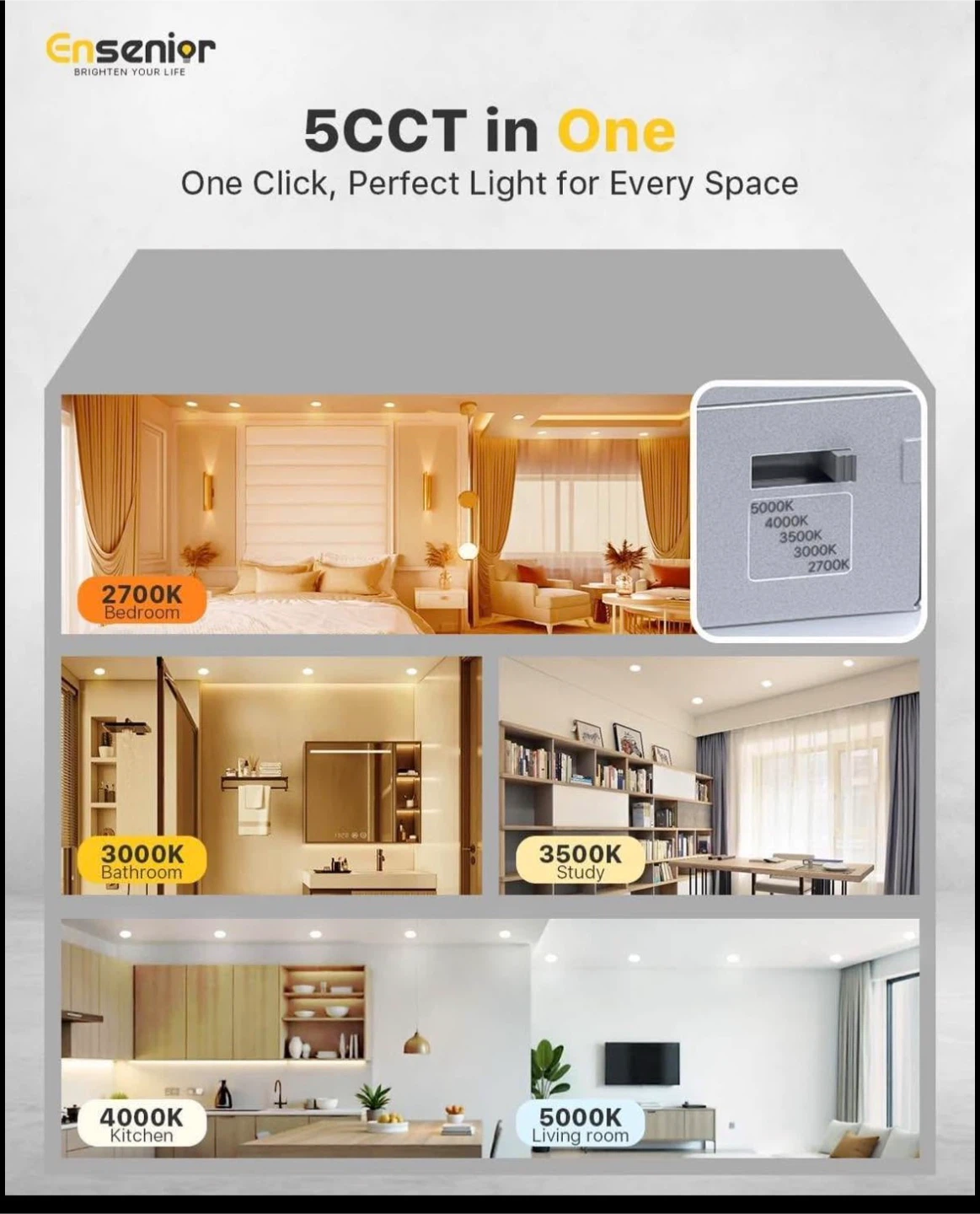 Ensenior 5CCT LED Recessed Lighting - photo 3