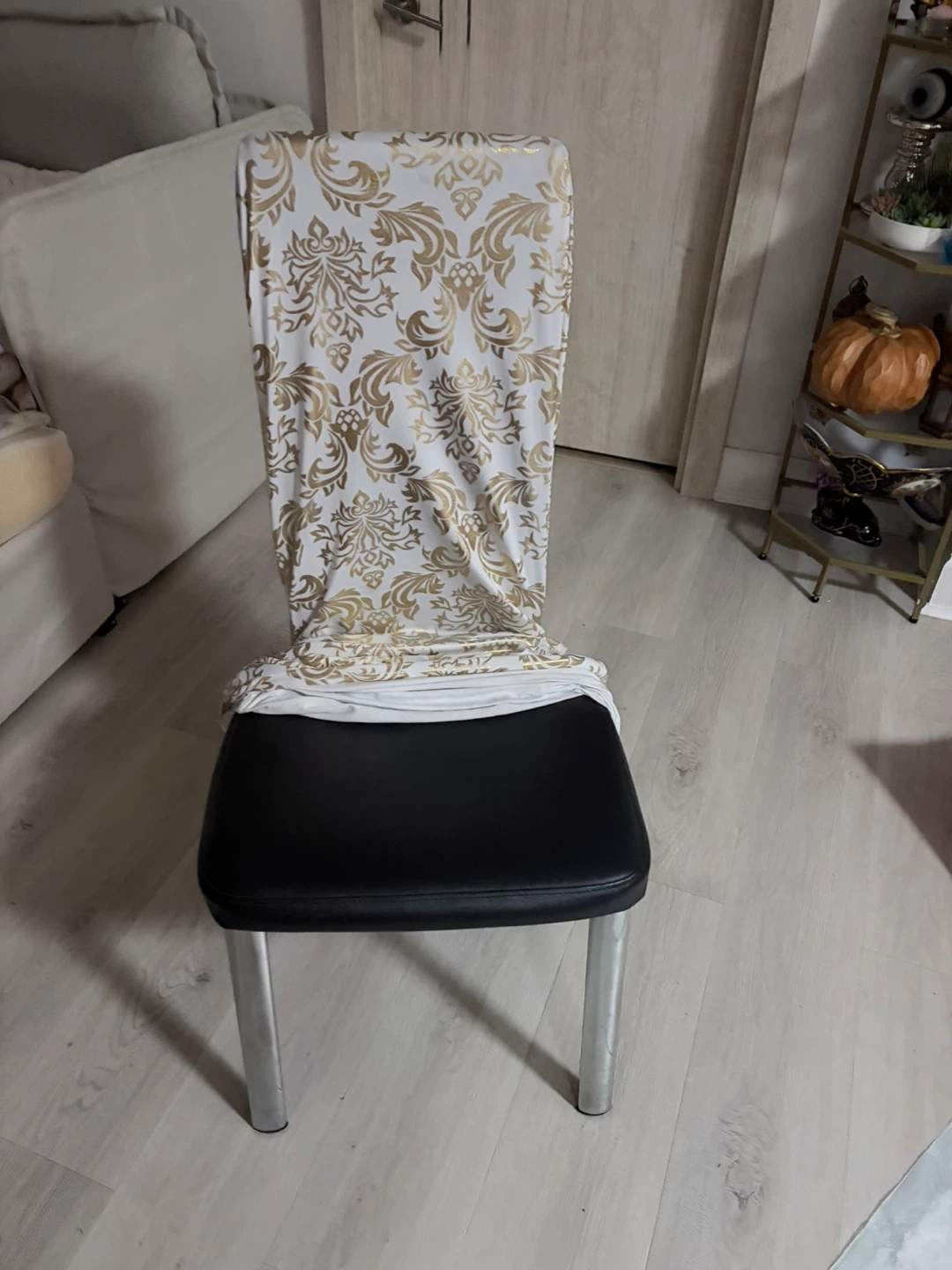 Set 2 two dinning chairs with stretchy chair covers - photo 2
