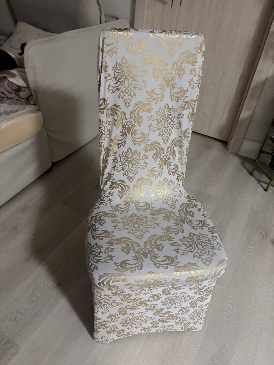 Set 2 two dinning chairs with stretchy chair covers - photo 3