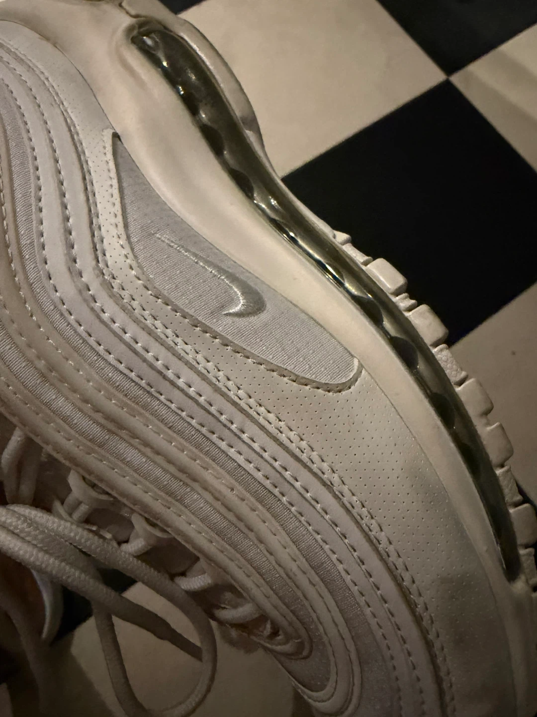 Nike Air Max 97 White Sneakers Size 7Y - photo 2