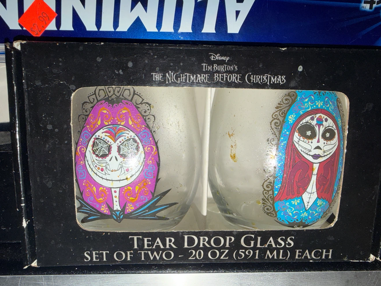 Nightmare Before Christmas Tear Drop Glass Set