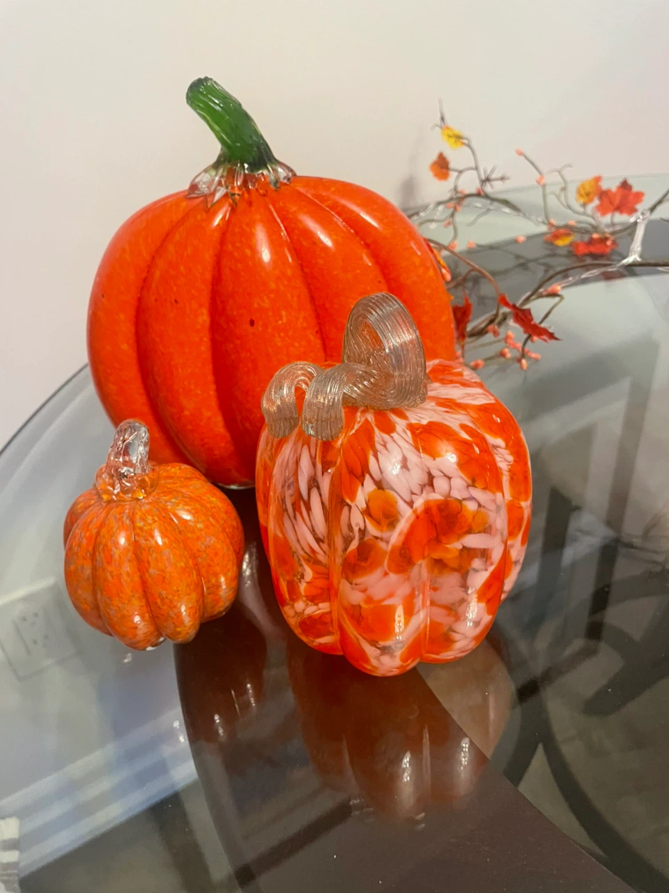 Fall Decor Set with Lighted Pumpkins and Velvet Mini Pumpkins - photo 2