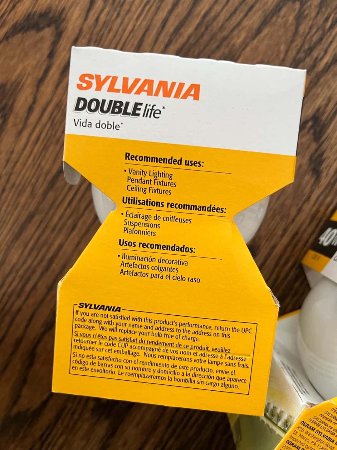 3 Sylvania Double Life 40W Light Bulbs - photo 2