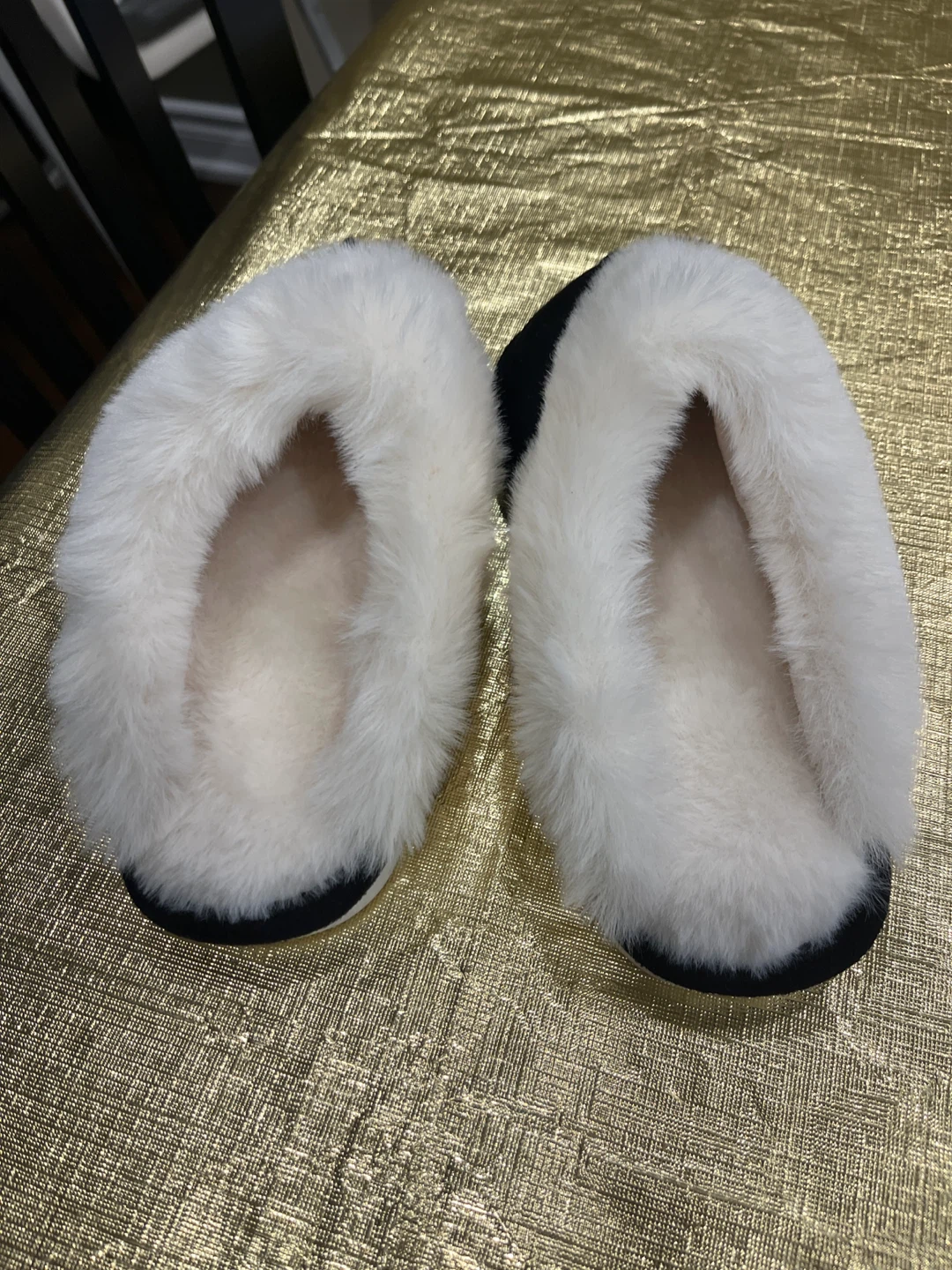 Black and white faux fur slippers - photo 2