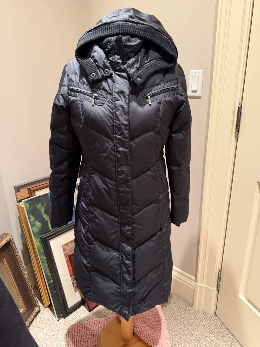 Black Long Puffer Coat - photo 2