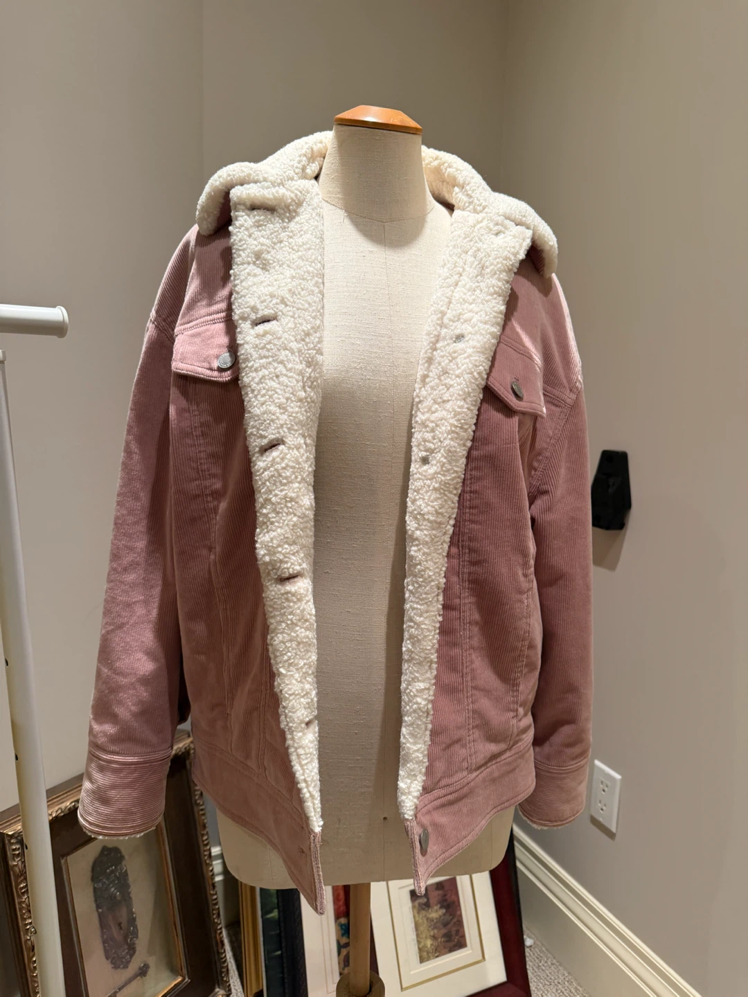 ONLY Pink Corduroy Sherpa Lined Jacket - photo 2