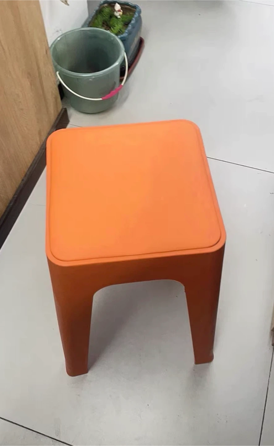 Orange Plastic Stool