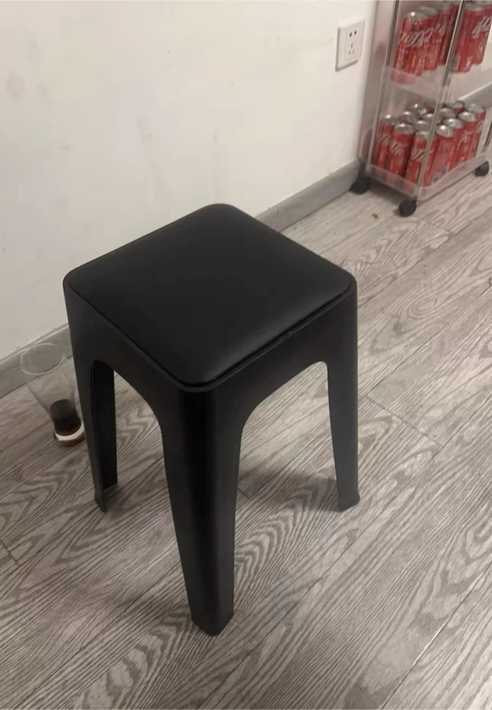 Modern Black Square Stool