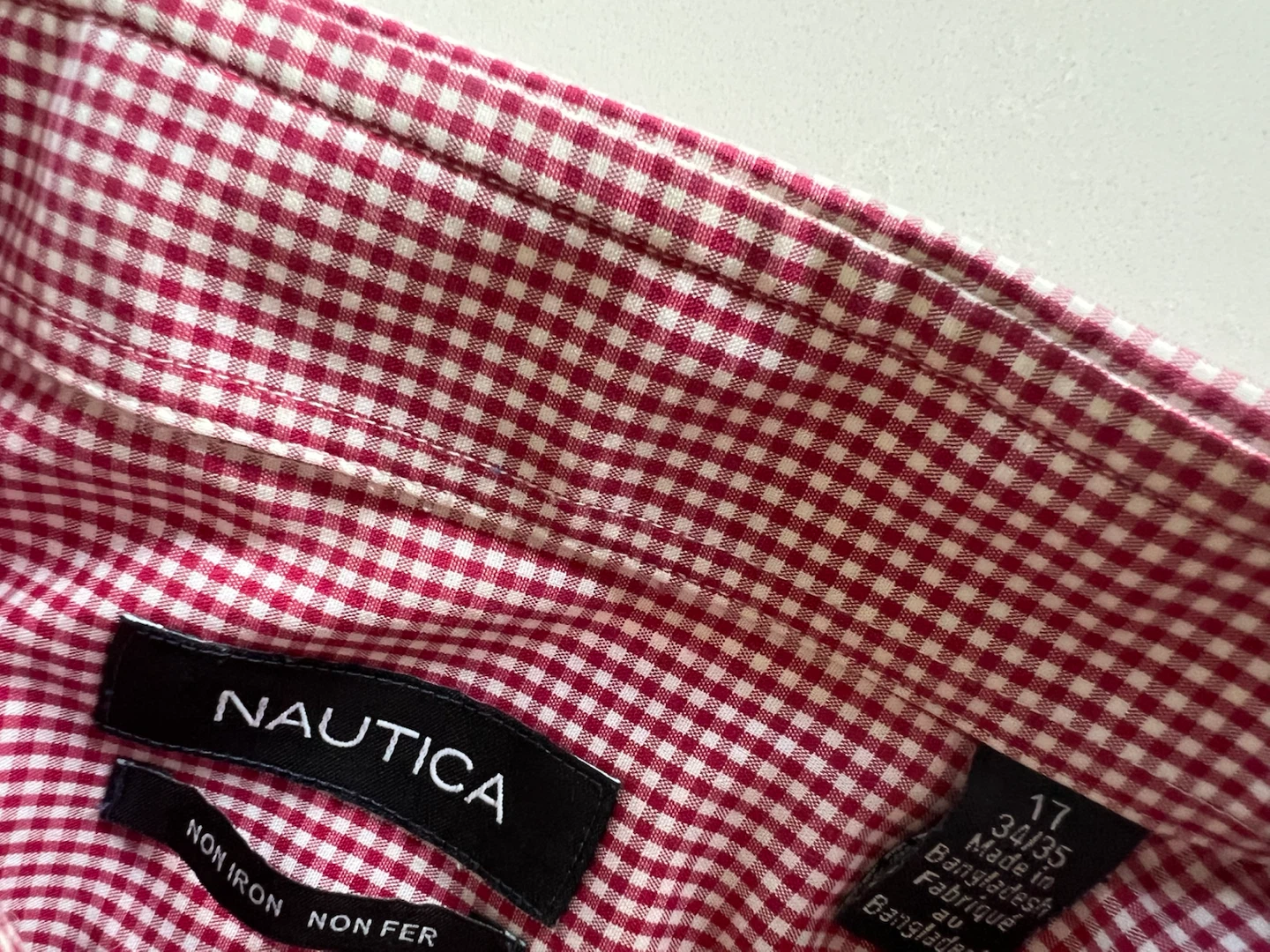 Nautica Red Gingham Non-Iron Shirt men’s - photo 2