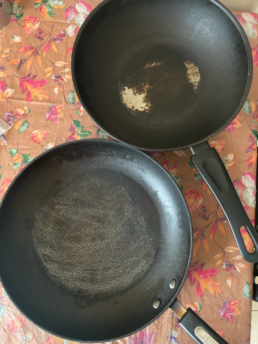 Two Black Non-Stick Frying Pans