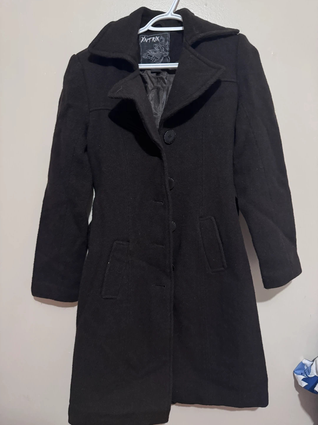 Xntrik Black Wool-Blend Trench Coat - photo 2