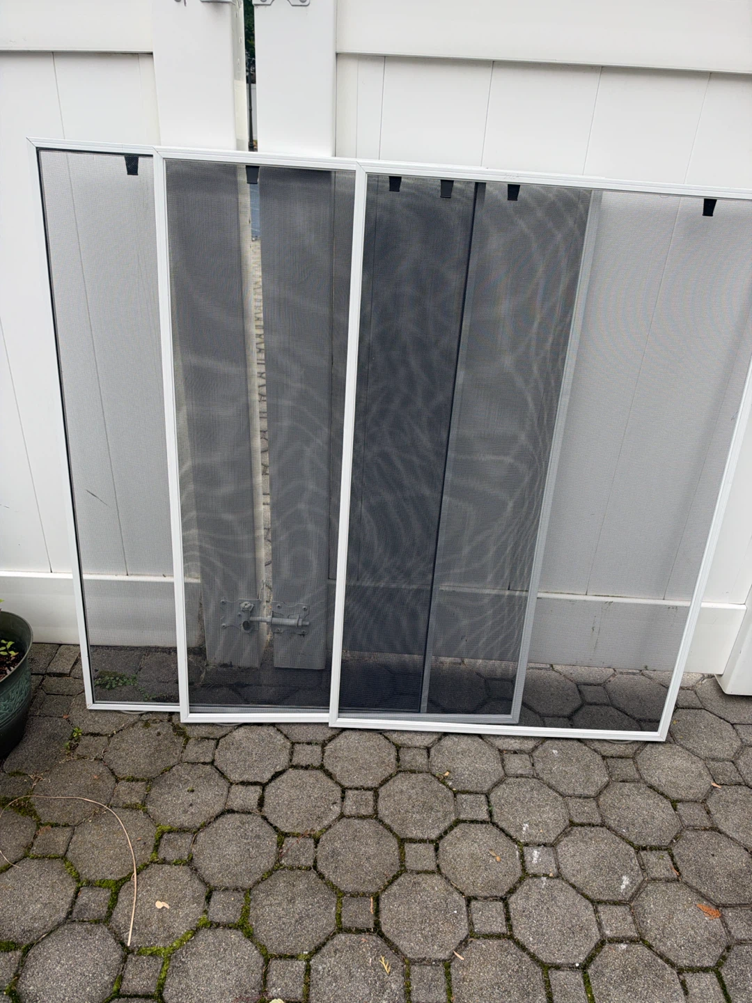 Set of 3 White Window Screens