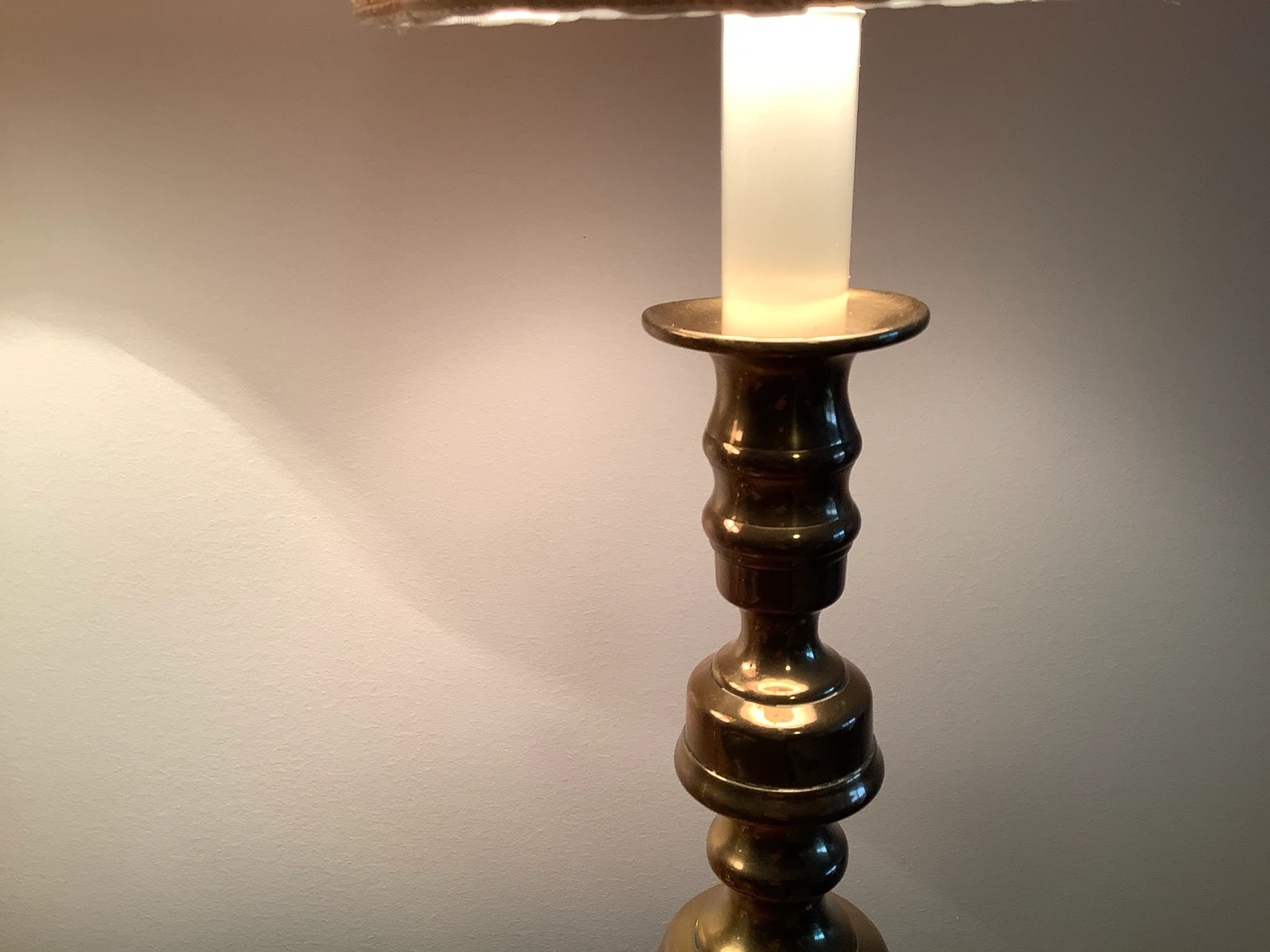 Vt Brass & Maple Wd Candlestick Lamps w Double Drop Cord 🐞 - photo 5
