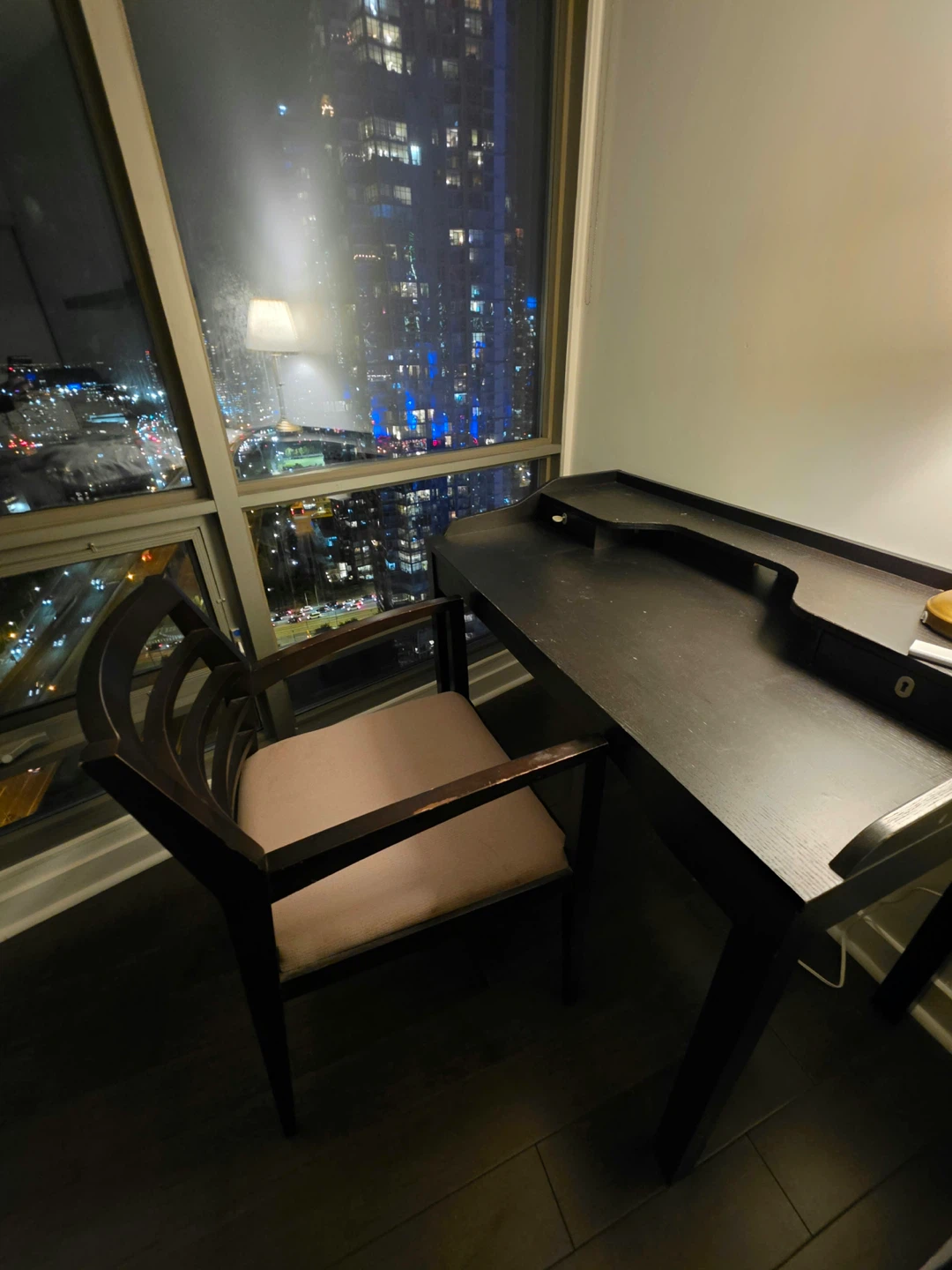 Dark Wood Desk and Chair