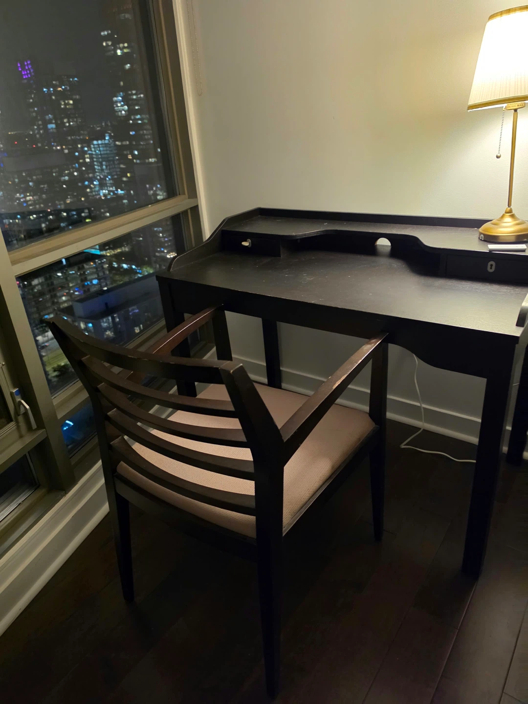 Dark Wood Desk and Chair - photo 3