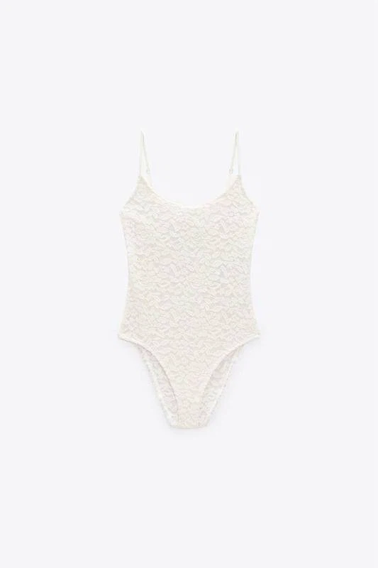 ZARA Cream Lace Bodysuit – Size M - photo 4