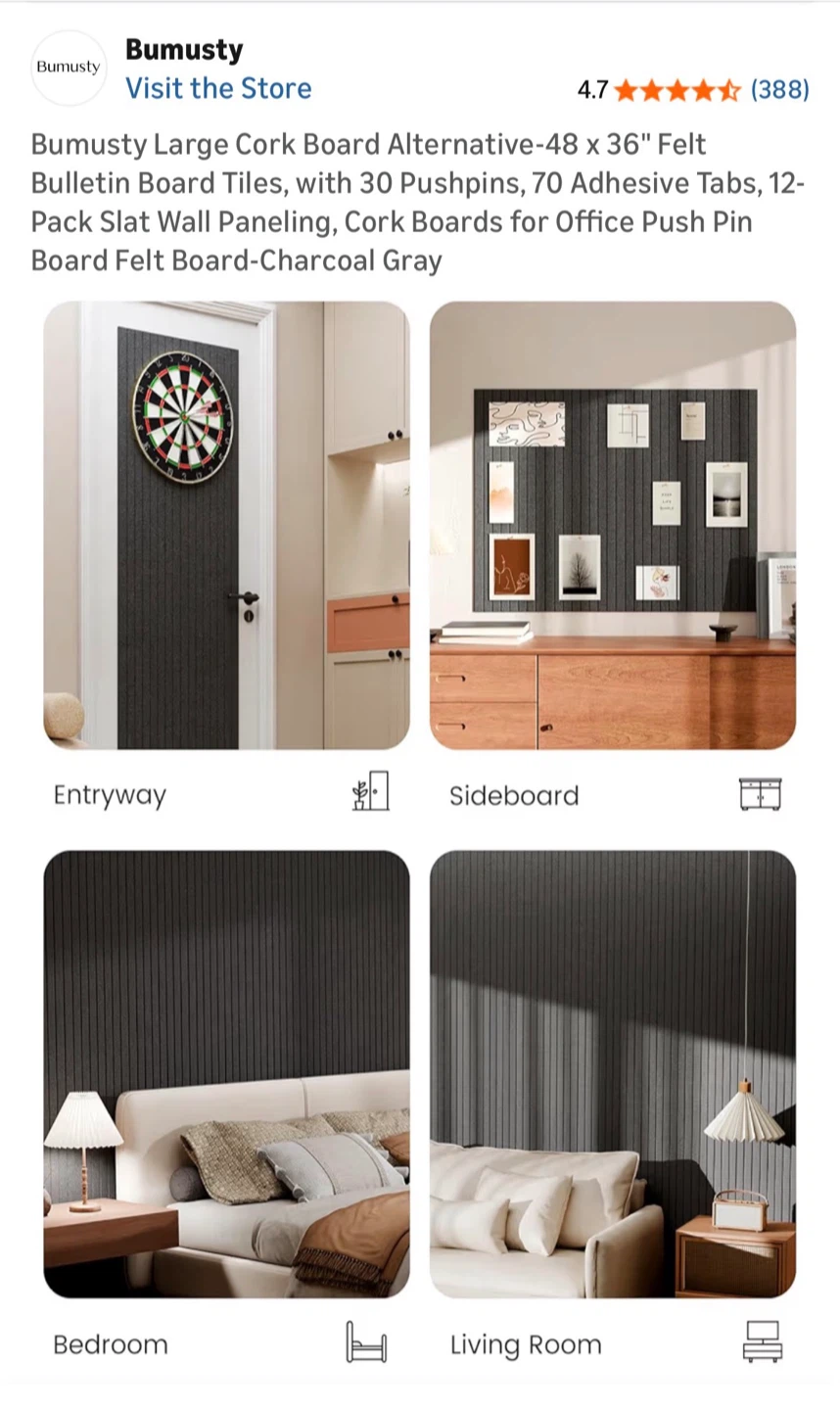 12 Sound proofing panels and bultin boards
