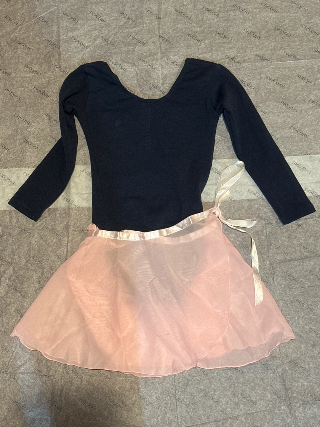 Black Long Sleeve Bodysuit and Pink Ballet Skirt