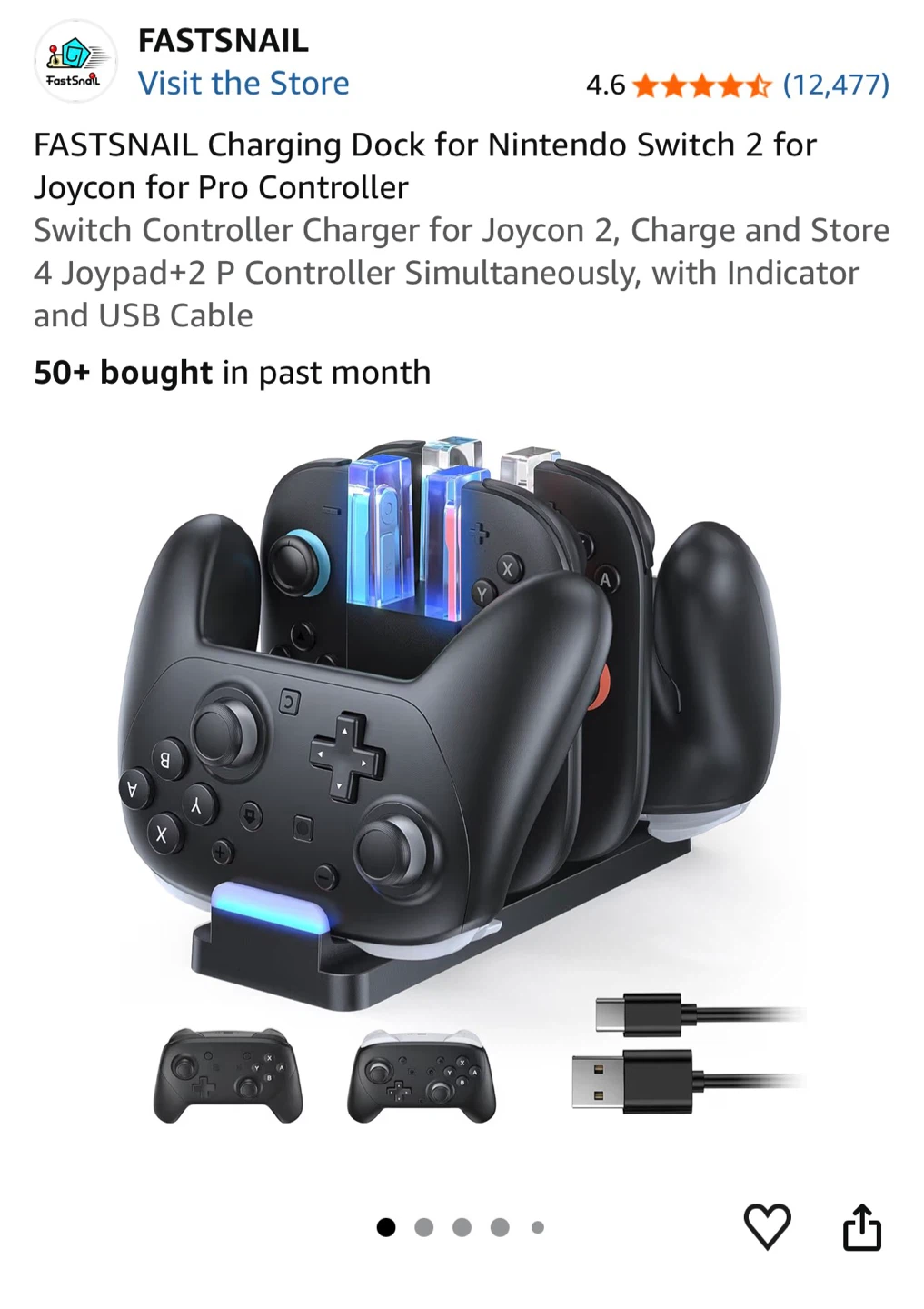 FastSnail Multi-Functional Charging Dock for Switch