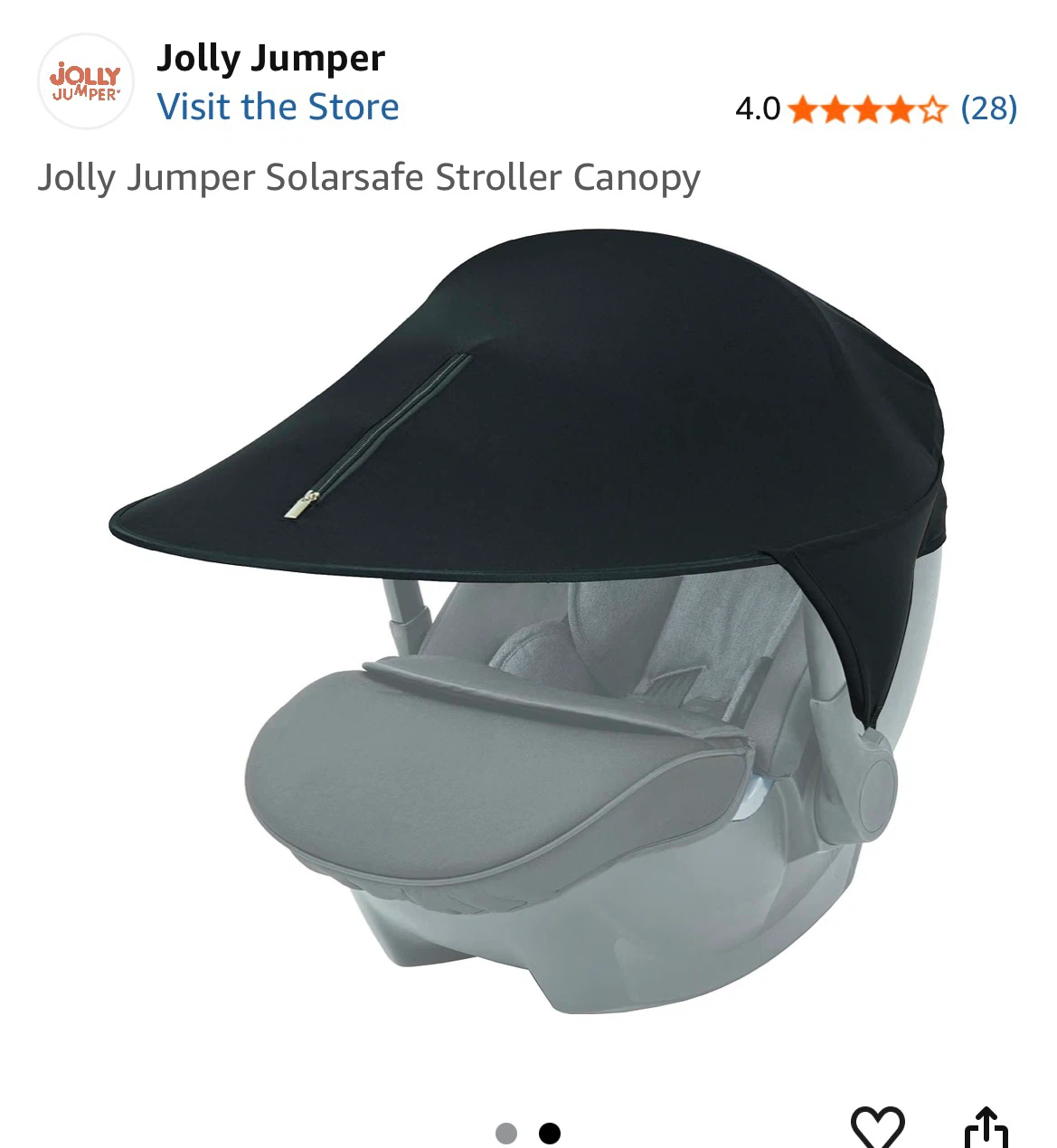 Jolly Jumper Solarsafe Stroller Canopy