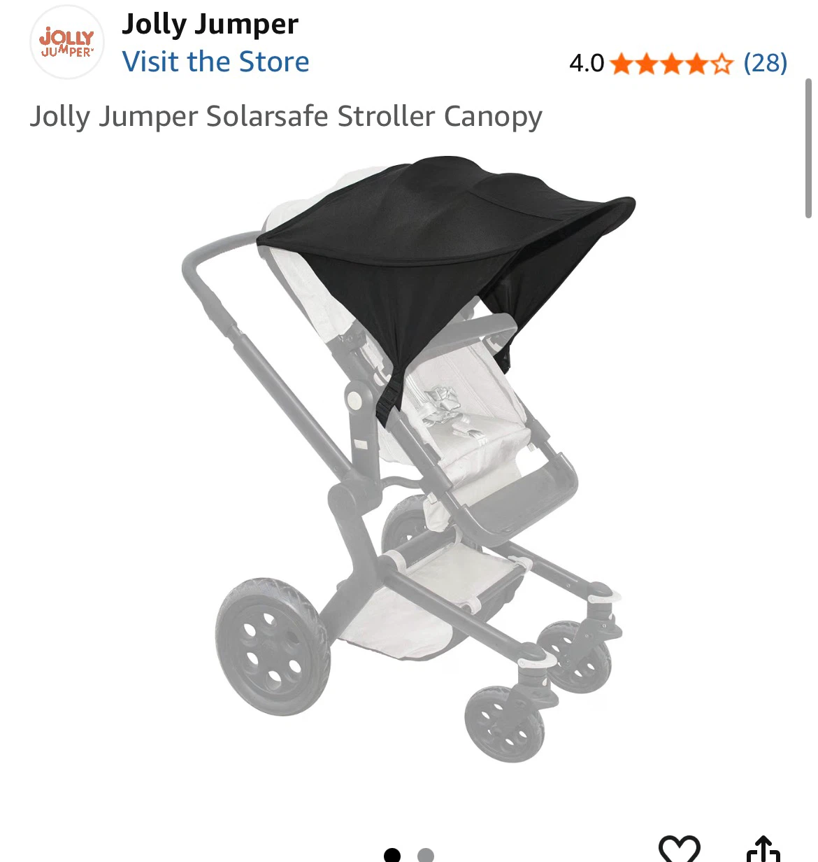 Jolly Jumper Solarsafe Stroller Canopy - photo 2